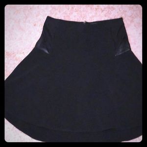 Black midi flare skirt